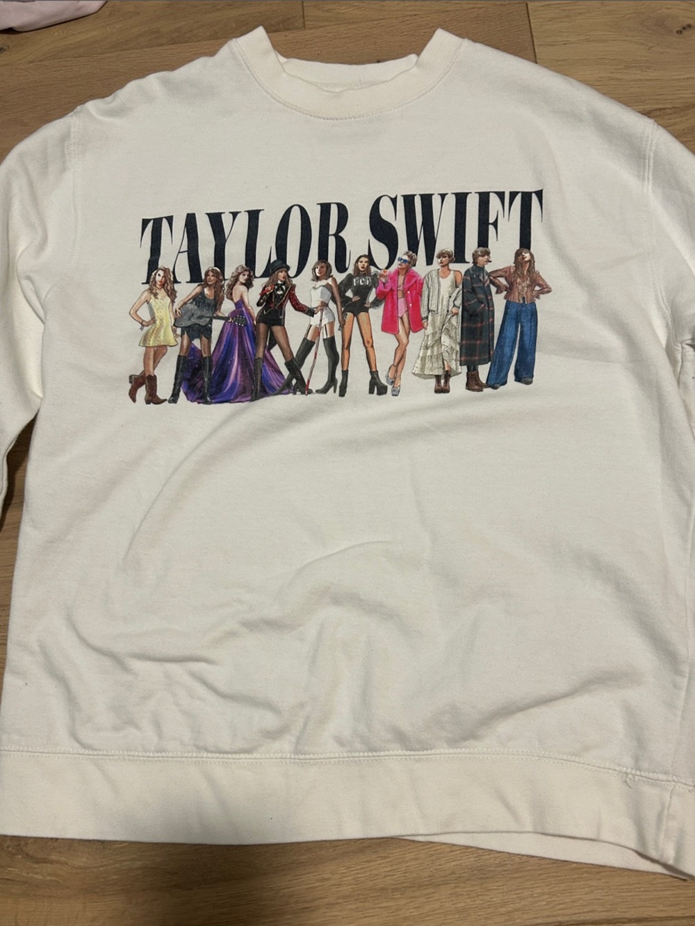 Taylor Swift White Graphic Crewneck Featuring Eras Outfits